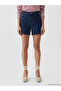Navy blue high waist women's jean shorts - 5