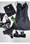 5-Piece Satin Nightgown, Dressing Gown, Lingerie Set, Bodysuit, Mini Dowry Set