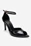 Dona Black Skin Women's Thin Heeled Shoes - 3