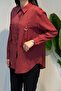 Shirt with Two Front Pockets and Buckle Detail 191 Claret Red - 3