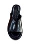 322186 Black Thick Sole Wedge Heel Patent Leather Slippers'Heel 8 cm' - 5