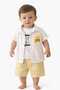 Car Embroidery Detailed Shirt and Shorts Summer Boys' Set - 3