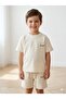 Boys' Black "Everything Will Be Okay" Slogan Printed Cotton Shorts T-Shirt Set - 2