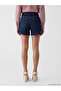Navy blue high waist women's jean shorts - 7