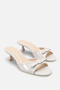 Flora Women's Short Heeled Slippers with Bow on the Front A006-K2606