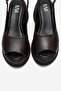 Laure Brown Genuine Leather Women's Wedge Sandals - 2