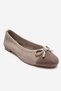 Boleo Beige Suede Mink Genuine Leather Women's Ballerina Shoes - 5
