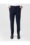 Italian Style Slim Fit Men's Trousers with Details in Navy Blue T13950