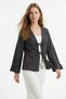 Anthracite Slit Spanish Sleeve Front Tie Kimono 5425 - 3