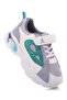Velcro Closure Sneaker Shoes with Applique - Light Blue/White