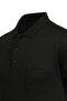 Men's Polo Collar Buttoned Pocket Short Sleeve Black T-Shirt Classic Fit - 5305 Bat - 5