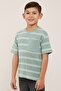 Striped T-Shirt with Crew Neck and Short Sleeves - 4