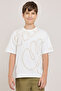 Embroidered T-Shirt With Crew Neck and Short Sleeves