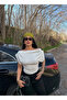 White Bat Sleeve Boat Neck Crop Top