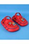 Clogs With Back Strap Closure & Bear Applique - Red - 2