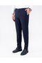 Italian Style Slim Fit Men's Trousers with Details in Navy Blue T13950 - 4