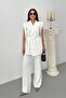 Women's Belted Blazer Vest Pants Two-Piece Suit - 7