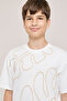 Embroidered T-Shirt With Crew Neck and Short Sleeves - 5