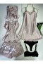 5-Piece Satin Dressing Gown Nightgown Pajamas Underwear Set Dowry Set - 2