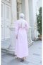 Ruffle Detailed Belted Terry Cotton Dress Pink Hnt0313 - 8