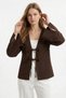 Coffee-Colored Slit Spanish Sleeve Front Tie Kimono 5425 - 3
