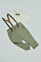 Checked Shirt and Trousers with Suspenders - 2