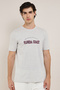 Typography Print T-Shirt with Crew Neck and Short Sleeves