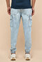 Solid Cargo Jeans with Button Closure - 6
