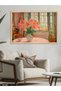 Oil Painting Pink Flowers One Piece Wooden Framed Painting - 4