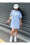 Girl's Baby Blue Los Angeles Printed T-Shirt-Dress - 5