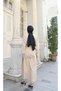 Ruffle Detailed Belted Terry Cotton Dress Mink Hnt0313 - 7