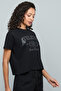Embossed Print T-Shirt with Crew Neck and Short Sleeves - 5
