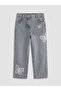 Esvab • Modern & Distinctive Standard Fit Butterfly Embroidered Girls' Jean Pants