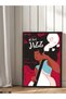Black Background Jazz Illustration Jazz Texted One-Piece Black Wooden Framed Painting - 4