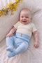 Baby Ribbed Cotton High Waist Booties Bottom Pants 3-Piece Boxed with Wooden Buttons - 7