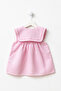 Baby Girl Collar Embroidered Dress with Bag Pink - 4