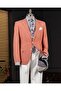 Italian Style Slim Fit Mono Collar Men's Single Jacket Camel T14307