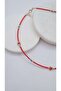 Red Color Bead Detail Necklace - 2