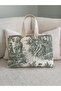Handmade Green Toile De Jouy Patterned 11 Inch Tablet Bag Everyday Handbag Women's Bag - 2