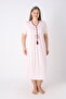 Women's Plus Size Elegant Collar Lace and String Detailed Ring Viscose Short Sleeve Nightgown