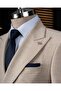 Italian Style Slim Fit Double-Breasted Men's Single Jacket Mink T14278 - 2
