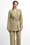 Molly Nelly Women's Double Belted Jacket and Pants Set - 2
