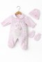 Teddy Bear Detail Baby Collar Baby Girl Jumpsuit