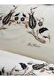 Cotton Satin Double Tulip Embroidered Cream Color Double Duvet Cover Set - 2