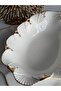 Porcelain Oval Presentation Bowl Gold Lucca 36X23Cm - 4