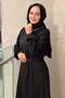 Evening Dress with Drop Stones on the Collar and Patterned Sleeves - 3