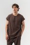 Frayed Linen Fabric Fringed Pocket Detailed Zero Sleeve T-Shirt and Pants Set - 4
