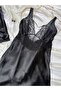 Lace Detailed Strappy Nightgown and Robe Set - 3