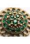 Vintage Women's Earrings Bronze Authentic Jewelry Green Zircon Stone Inlaid Round Daisy Model - 6