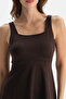 Brown Square Neck Dress Swimsuit - 4